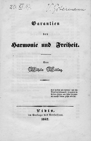 Los 1670 - Weitling, Wilhelm - Garantien der Harmonie und Freiheit - 0 - thumb