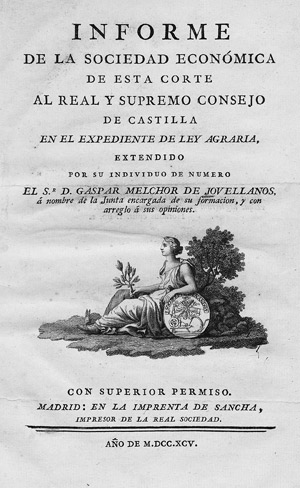 Lot 1897, Auction  112, Jovellanos, Gaspar de, Informe de la Sociedad Económica de esta Corte 