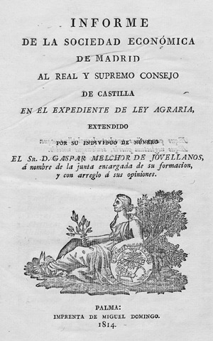 Lot 1898, Auction  112, Jovellanos, Gaspar de, Informe de la Sociedad Económica 