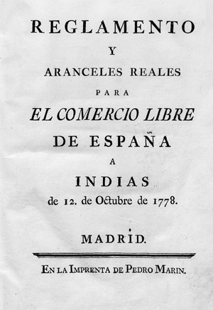 Lot 1922, Auction  112, Reglamento y aranceles reales, para el comercio libre de España a Indias 