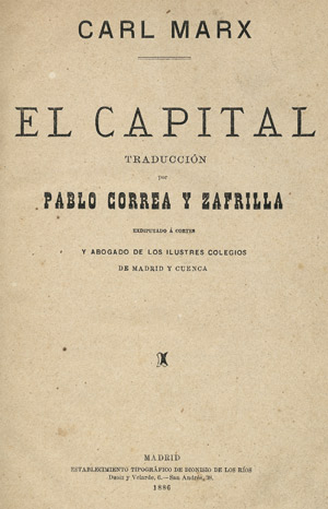 Los 1931 - Marx, Karl - El Capital. Traducción por Pablo Correa y Zafrilla - 0 - thumb