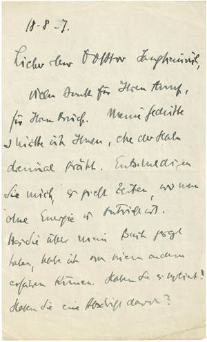 Los 2316 - Benn, Gottfried - Brief 1917 - 0 - thumb