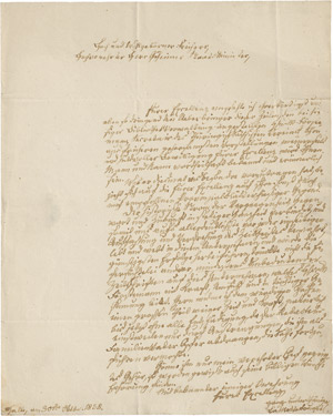 Lot 2353, Auction  112, Fouqué, Friedrich de la Motte, Brief 1838 an Minister Altenstein