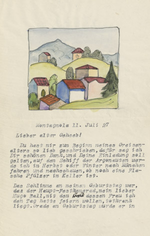 Lot 2381, Auction  112, Hesse, Hermann, Brief mit Aquarell
