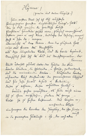 Lot 2436, Auction  112, Rilke, Rainer Maria, Gedichtmanuskript