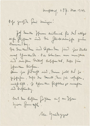 Lot 2499, Auction  112, Heidegger, Martin, Konvolut von 3 Briefen und 8 Postkarten