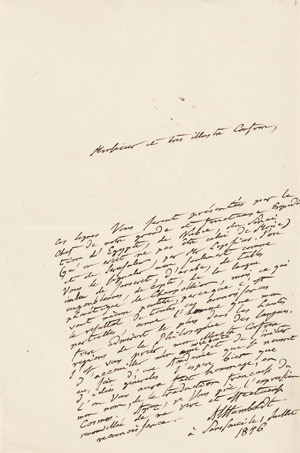 Lot 2506, Auction  112, Humboldt, Alexander von, Brief 1846 über Lepsius