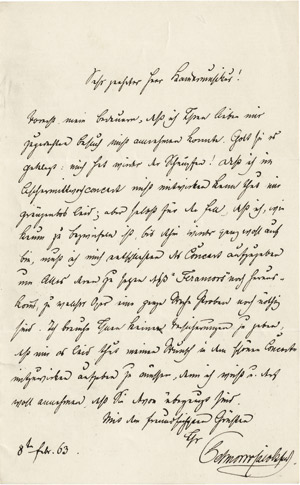 Lot 2752, Auction  112, Schnorr von Carolsfeld, Ludwig, 2 Briefe 1863