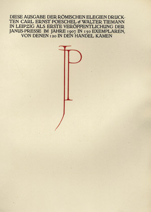 Lot 3173, Auction  112, Goethe, Johann Wolfgang von, Römische Elegien
