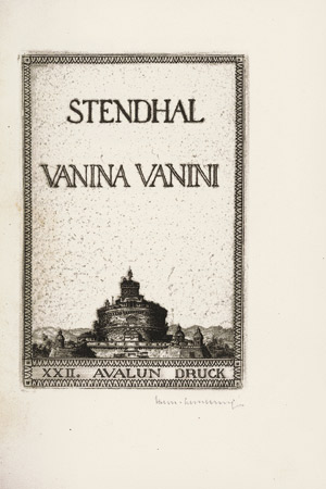 Lot 3520, Auction  112, Stendhal und Avalun-Drucke - Illustr., Vanina Vanini