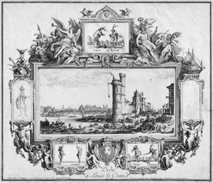 Lot 5041, Auction  112, Callot, Jacques, Vue du Pont-Neuf, mit der figürlichen Einfassung von P.F. Tardieu. 
