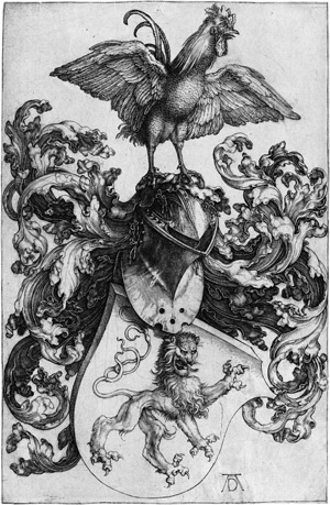 Lot 5086, Auction  112, Dürer, Albrecht, Löwenwappen mit dem Hahn