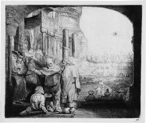 Lot 5191, Auction  112, Rembrandt Harmensz. van Rijn, Petrus und Johannes an der Pforte des Tempels, einen Krüppel heilend