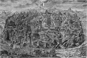 Los 5304a - Herz, Johann Daniel - Gesamtpanorama der Stadt Jerusalem mit Szenen aus der Passion Christi - 0 - thumb