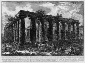 Los 5350 - Piranesi, Giovanni Battista - Vue des restes d'une grande anceinte de colonnes [...]. - 0 - thumb