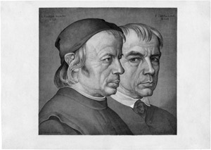 Los 5431 - Ramboux, Johann Anton - Doppelportrait des Malers Konrad Eberhard mit seinem Bruder Franz - 0 - thumb