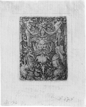 Lot 5480, Auction  112, Aldegrever, Heinrich, Ornament mit Maske und zwei Satyrn