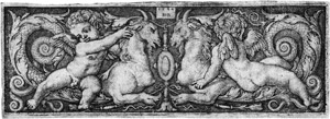 Los 5493 - Beham, Hans Sebald - Ornament mit zwei Genien auf Chimären reitend  - 0 - thumb