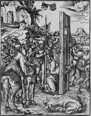 Lot 5520, Auction  112, Cranach d. Ä., Lucas, Das Martyrium des hl. Petrus und des hl. Andreas