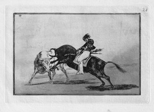 Los 5567 - Goya, Francisco de - El mismo ceballos montado sobre otro torso quiebra rejones en la plaza de Madrid - 0 - thumb