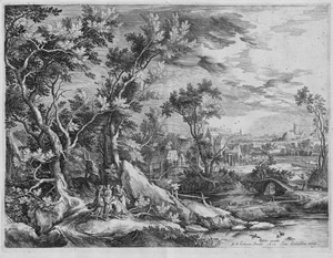 Lot 5628, Auction  112, Londerseel, Jan van, Landschaft mit Abraham und den drei Engeln