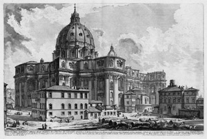 Los 5650 - Piranesi, Giovanni Battista - Veduta dell' Esterno della gran Basilica di S. Pietro in Vaticano - 0 - thumb