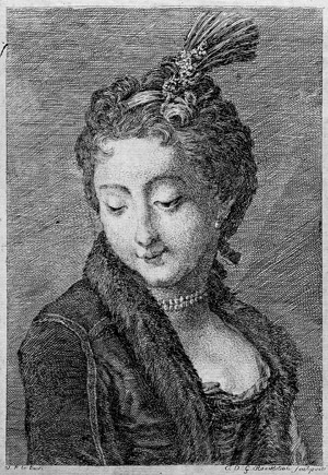 Lot 5670, Auction  112, Rockstroh, Christian Daniel Gotthard, Bildnis einer jungen Frau mit Federschmuck im Haar