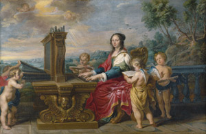 Lot 6012, Auction  112, Coques, Gonzales, Portrait einer Dame als hl.Cäcilia an einem barocken Positiv