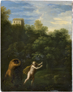 Los 6023 - Poelenburgh, Cornelis van - Pan und Syrinx; Narziss an der Quelle - 1 - thumb