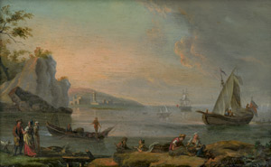 Lot 6069, Auction  112, Lacroix de Marseille, Charles François, Südlicher Küste mit Fischern am Ufer