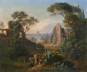 Lot 6083, Auction  112, Deutsch, um 1840. Die Ruinen der Caracalla Thermen mit Blick auf Rom