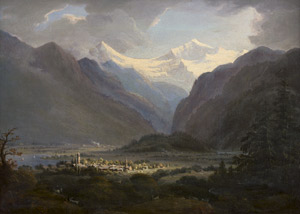 Lot 6101, Auction  112, Schweizerisch, 19. Jh. Blick auf Interlaken mit der Jungfrau
