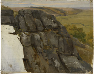 Lot 6113, Auction  112, Geist, August Christian - zugeschrieben, Felsenstudie mit weiter Landschaft