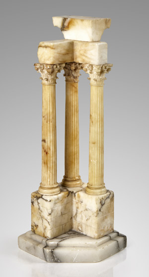 Los 6128 - Italienisch - 19. Jh. Architekturmodell: Die drei Säulen des Vespasianstempels auf dem Forum Romanum - 0 - thumb