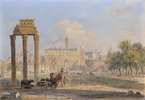 Lot 6129, Auction  112, Strutt, Jacob George, Blick auf das Forum Romanum mit dem Senatorenpalast