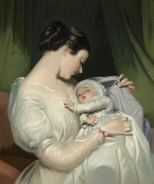 Lot 6163, Auction  112, Englisch, um 1840. Mutter mit ihrem schlafenden Kind