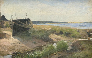 Lot 6167, Auction  112, Petersen, Edvard Frederik, Küstenlandschaft mit kleinem Fischerboot