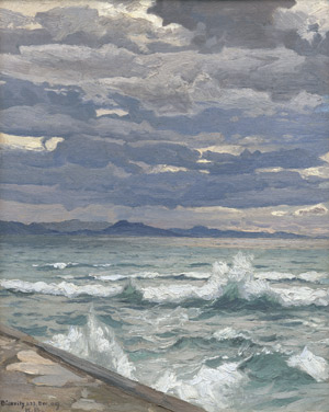 Lot 6179, Auction  112, Boehme, Karl Theodor, Wolkenmeer über der Küste von Biarritz