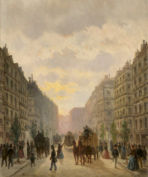 Lot 6200, Auction  112, Französisch, 1856. Pariser Boulevard im Abendlicht