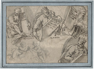 Lot 6409, Auction  112, Flämisch, um 1600 . Studienblatt mit vier Propheten
