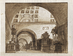 Lot 6469, Auction  112, Gonzaga, Pietro, Das Innere eines antiken Mausoleums