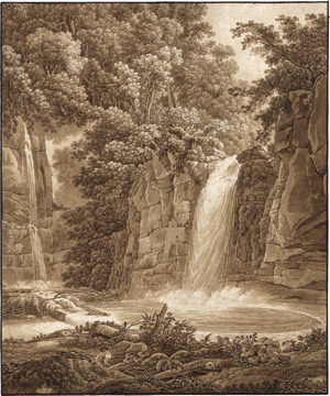 Lot 6506, Auction  112, Birmann, Peter, Der Wasserfall (Giessen) des Eibachs bei Kilchberg in der Schweiz