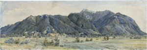 Lot 6550, Auction  112, Deutsch oder Östereichisch, 1. Hälfte 19. Jh. Panorama der Hochgerngruppe in den Chiemgauer Alpen