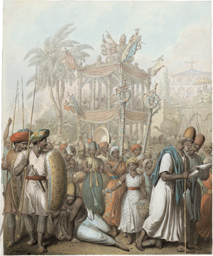 Lot 6584, Auction  112, Opiz, Georg Emanuel, Indien: Prozession zu Ehren der hinduistischen Göttin Kali