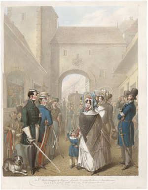 Lot 6585, Auction  112, Opiz, Georg Emanuel, "La Garde bourgoise de Leipsic, formée d'après le Journées tumultnaires 1830"