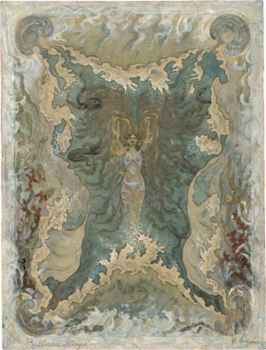 Lot 6700, Auction  112, Französisch, um 1900. Entwurf für ein Deckenplafond mit schaumgeborener Nixe 