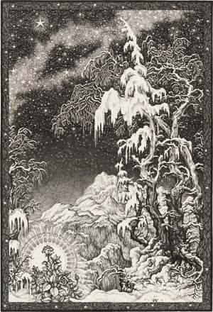 Lot 6708, Auction  112, Wöhler, Hermann, "Es ist ein Ros entsprungen" (Verschneite Winterlandschaft)