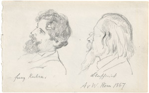 Lot 6778, Auction  112, Werner, Anton von, Portrait Brettschneider; Portrait der Künstlerfreunde Arthur Blaschnik und Franz Ruben