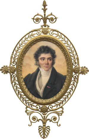 Lot 6813, Auction  112, Isabey, Jean-Baptiste - zugeschrieben, Bildnis eines jungen Mannes in dunkelgrauer Jacke und weißser Weste mit  Halsbinde.