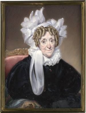 Los 6850 - Cruickshank, Frederick - Bildnis der Mrs Richard Strangways (1760-1840) in schwarzem Kleid mit weißer Halskrause und weißem Kopfputz, auf rot gepolstertem Sessel sitzend - 0 - thumb